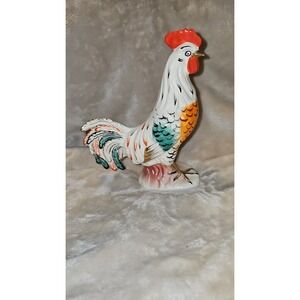 MCM Vintage Rooster Hen Czechoslovakia Porcelain Czech Chickens PAIR